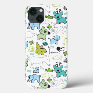 kids animal background pattern iPhone 13 case