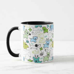 kids animal background pattern mug