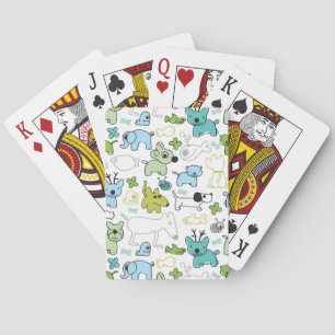 kids animal background pattern playing cards