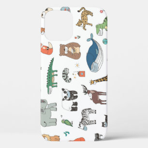 Kids' animal mask, virus pattern. iPhone 12 case