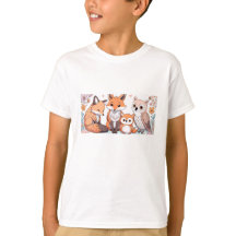 Kids Animal T-Shirt - Fox and Owl  