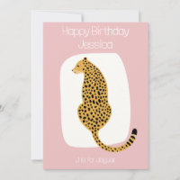 Kids animal theme birthday card alphabet J