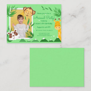 Kids Animals Birthday, Photo Animals Birthday  Card