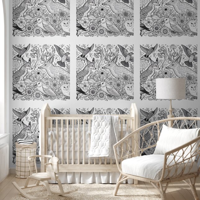 Kid's Animals & Flowers Colouring Wallpaper (Kids)