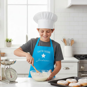 kids apron blue - baking apron for kids