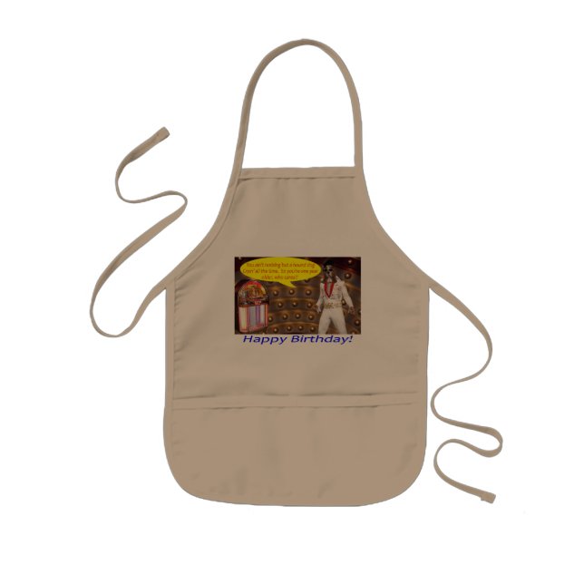 kids apron.  Happy Birthday.  elvis/hound dog Kids Apron (Front)