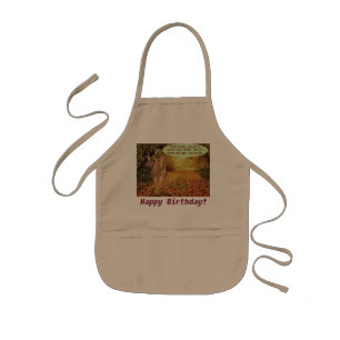 kids apron.  Happy Birthday.  hippie/quokka Apron