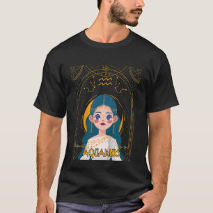 Kids Aquarius Queen Girl Aquari Birthday Zodiac As T-Shirt