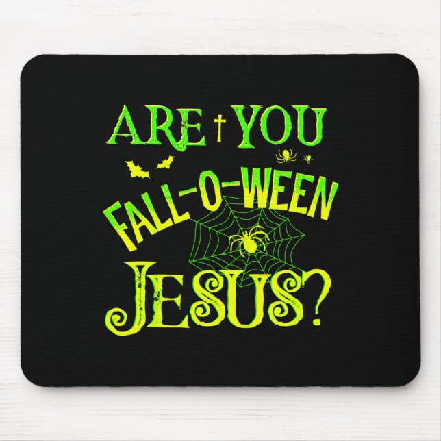 Kids are Fall-o-ween Jesus Christian Halloween Mouse Mat (Front)