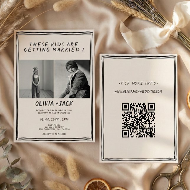 Kids Are Getting Married Photo QR Code Wedding Invitation (Creator Uploaded)