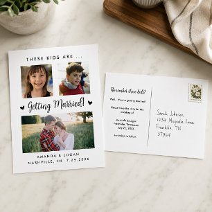 Kids Are Getting Married Wedding Save the Date Announcement Postcard