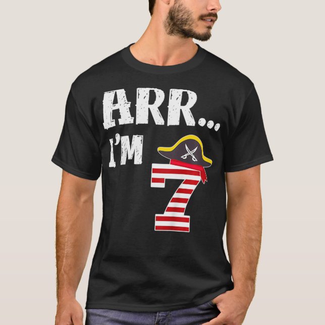 Kids Arr Im 7 T Shirt Pirate Theme 7th Birthday Pa (Front)