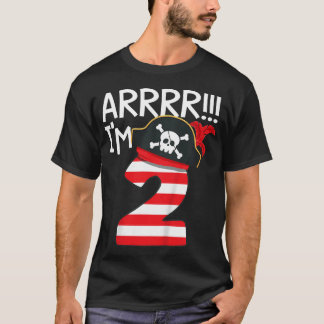 Kids Arrr I'M 2 Cool Pirate Theme 2Nd Birthday  T-Shirt