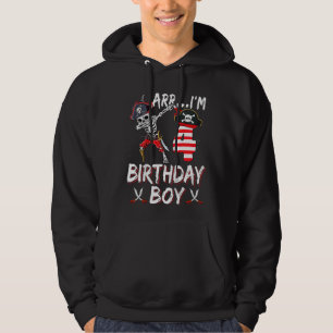 Kids Arrr I'm 4 Birthday 4th Dabbing Skeleton Pira Hoodie