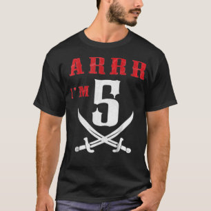 Kids ARRR Im 5 Pirate Birthday Party Five Years Ol T-Shirt