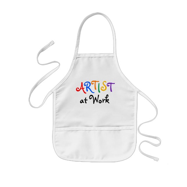 Kid's Art Apron: "ARTIST at Work" Kids Apron (Front)