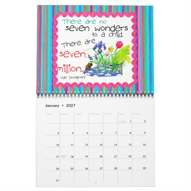 Kid's Art Calendar (Jan 2027)