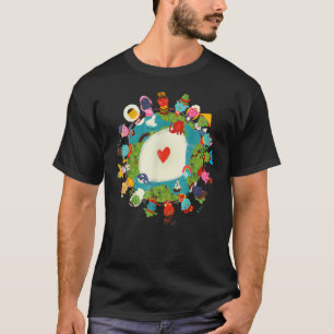 Kids Art Children Love the Planet Earth World Peac T-Shirt
