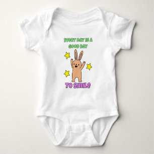 Kids Art Every Day Is A Good Day To Smile Bunny Baby Bodysuit
