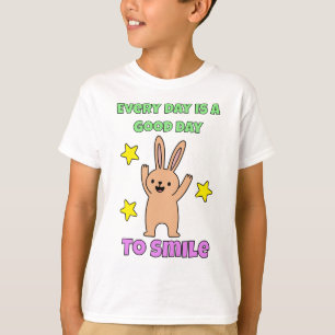 Kids Art Every Day Is A Good Day To Smile Bunny  T-Shirt
