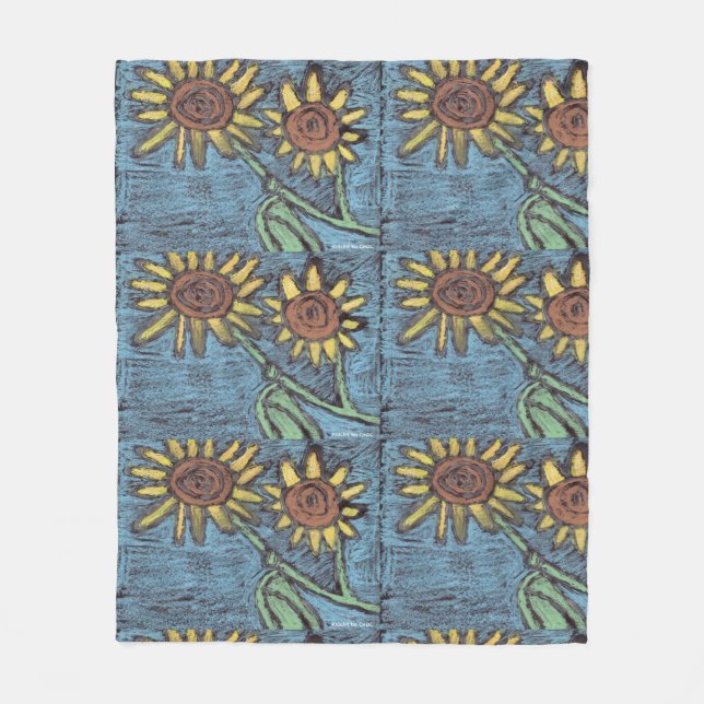Kids Art for CHOC - Sunflowers Forever Fleece Blanket (Front)