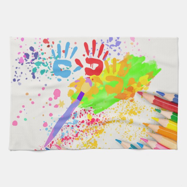 Kid's Art  Tea Towel (Horizontal)