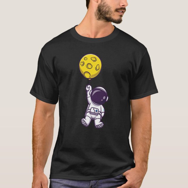 Kids Astronaut Cosmonaut Planet Balloons T-Shirt (Front)