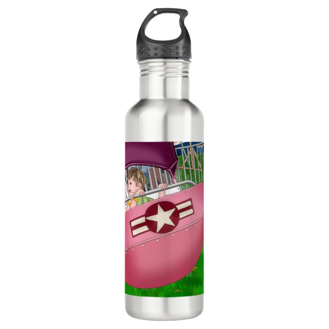 Kids at Carnival Whimsical Art 710 Ml Water Bottle (Front)