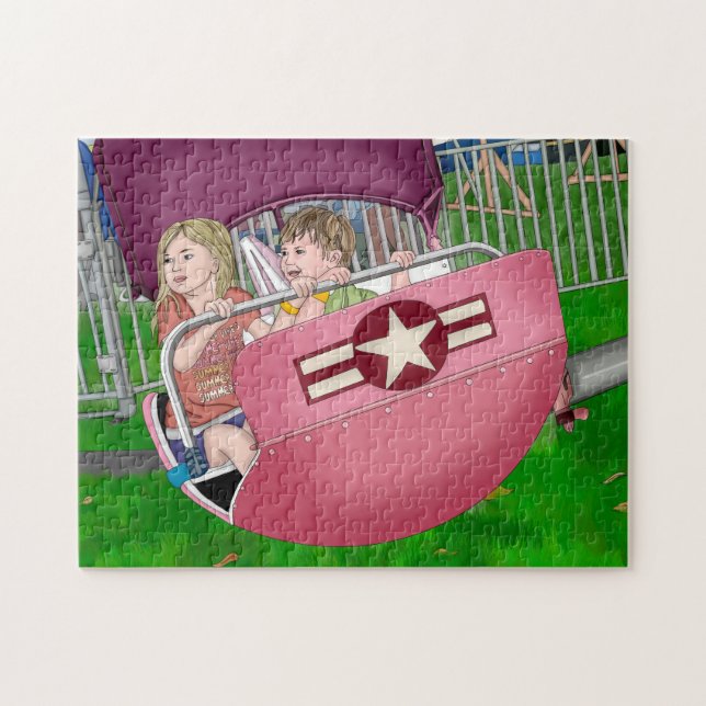 Kids at Carnival Whimsical Art Jigsaw Puzzle (Horizontal)