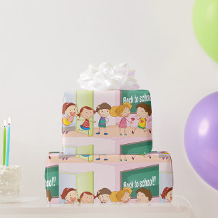 Kids At School Wrapping Paper