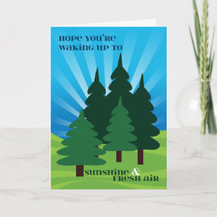Kids at Summer Camp Sunshine and Fresh Air Trees Card