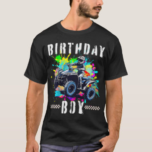 Kids Atv Birthday Boy 4 Wheeler Quad Atv Birthday  T-Shirt