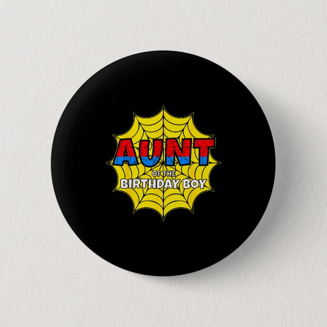 Kids Aunt Of The Birthday Boy Sder Theme Party Mat 6 Cm Round Badge (Front)