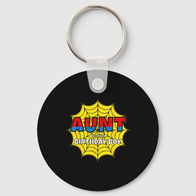 Kids Aunt Of The Birthday Boy Sder Theme Party Mat Key Ring (Front)