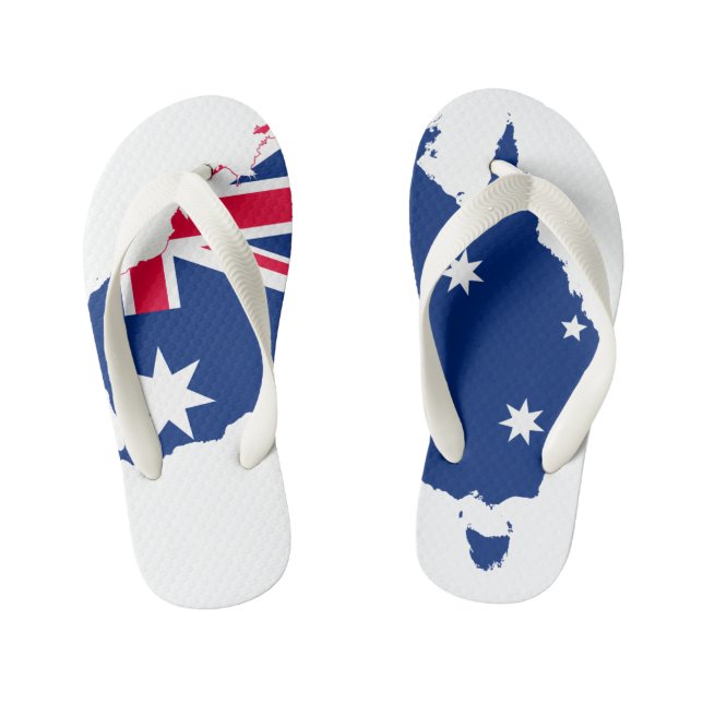 Kids Australia Map Thongs (Footbed)