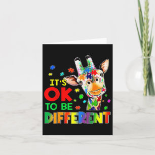 Kids Autism Awareness Acceptance Giraffe Its Ok To Card