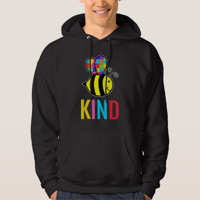 Kids Autism Awareness Bee Kind   Hoodie (Front)