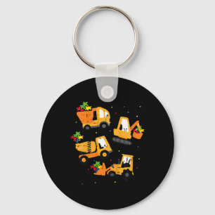 Kids Autism Awareness Boys Construction Heavy Equi Key Ring