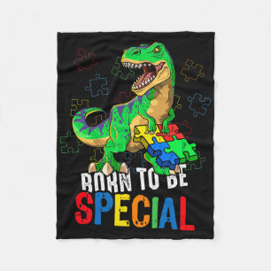 Kids Autism Awareness Dino Autism Toddler Boys Din Fleece Blanket