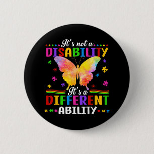 Kids Autism Awareness It’s A Different Ability Inc 6 Cm Round Badge
