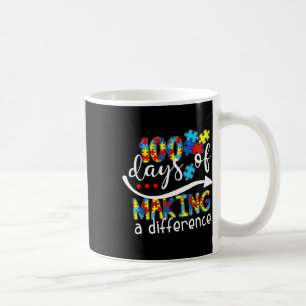 Kids Autism Awareness Making Differences 100 Days  Coffee Mug