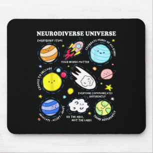 Kids Autism Awareness Neurodiverse Universe Neurod Mouse Mat