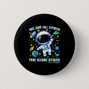 Kids autism awareness shirt stars outer space 6 cm round badge