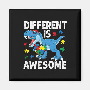 Kid's Autism Different Is Awesome Dinosaur Autism Magnet