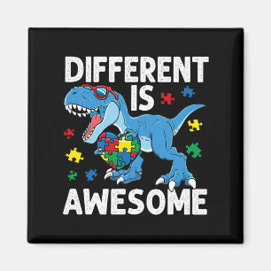 Kid's Autism Different Is Awesome Dinosaur Autism Magnet