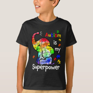 Kids Autism Is My Superpower Cute Elephant Autism  T-Shirt