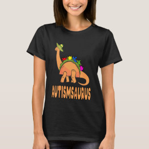 Kids Autism Saurus Awareness Cute Dinosaur Puzzle T-Shirt