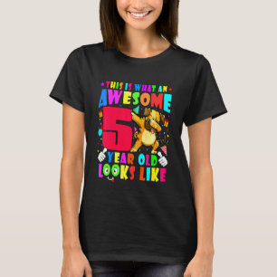 Kids Awesome 5 Year Old Boys Girls 5th Birthday Pa T-Shirt