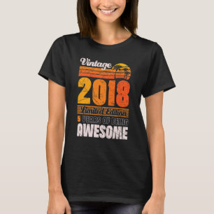 Kids Awesome 5 Years Old 5th Birthday Sunset Vinta T-Shirt