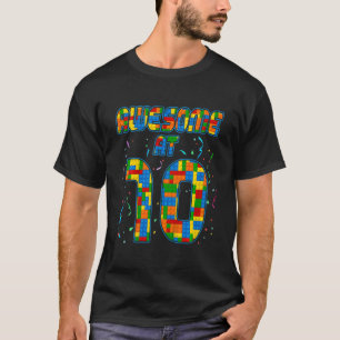 Kids Awesome At 10 10th Birthday  10 Years Old Blo T-Shirt